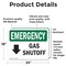 Signmission Gas Shutoff (Down Arrow) With Symbol, 24 in W x Rectangle, Vinyl Decal OS-2PACK-EM-D-1824-L-10387 - alternate 6